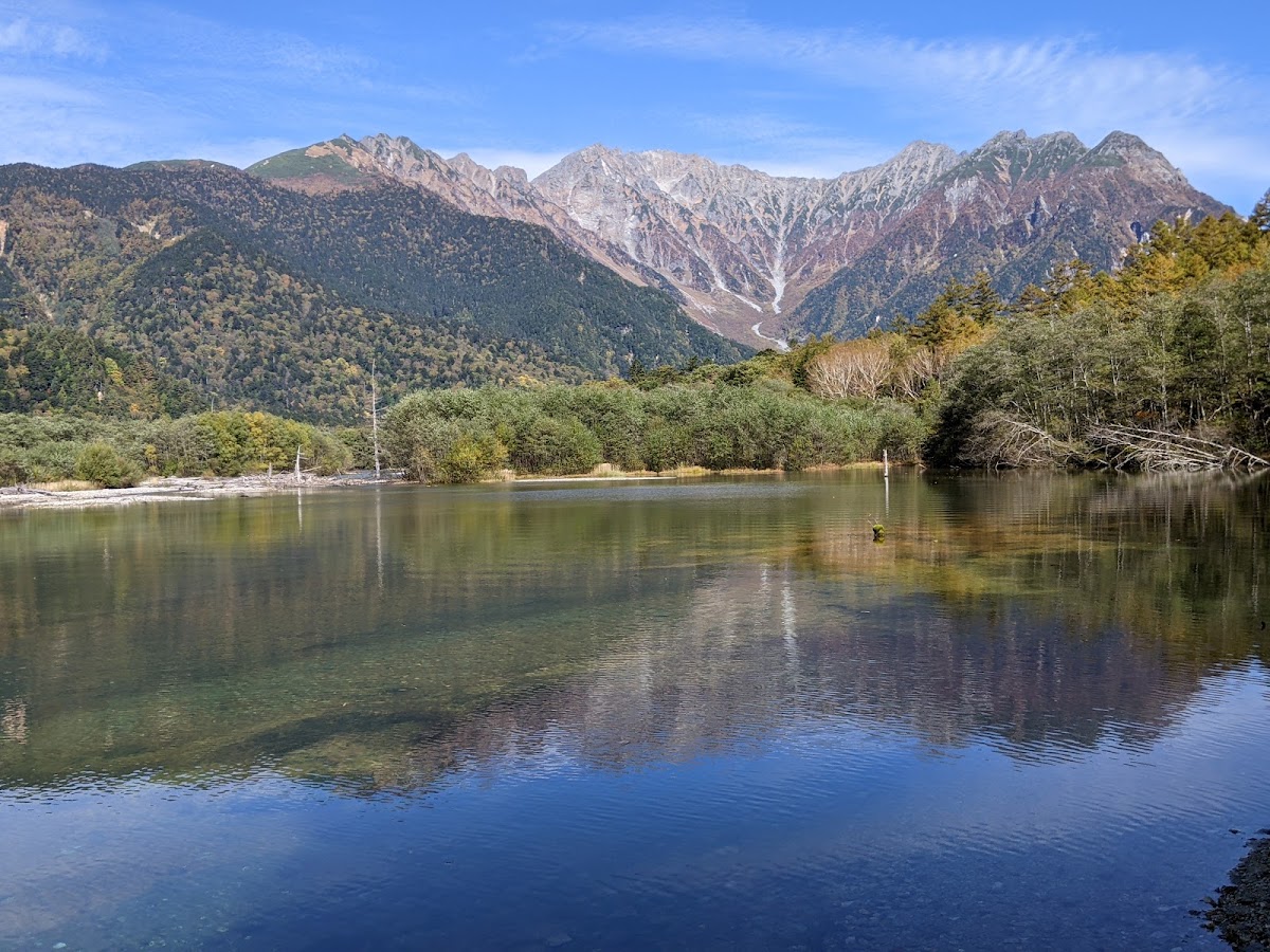 秋季大正池與山脈倒影