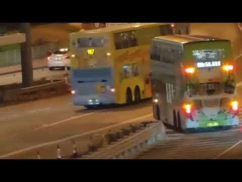 直擊 - 968X 西隧九龍出口行錯路 竟然橫跨四線打橫行埋站 (轉載)