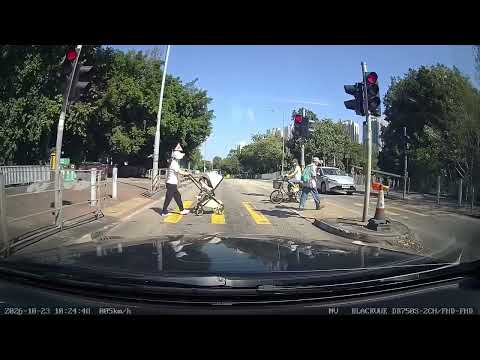 車CAM直擊 - 過馬路要睇清楚 盲毛DC9紅晒燈直行直過