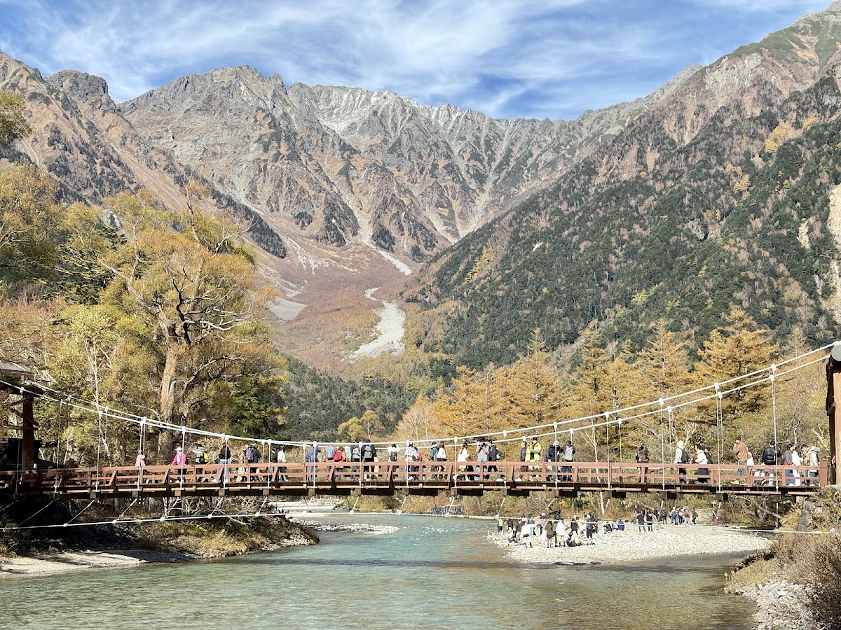 秋季河童橋與山脈大景