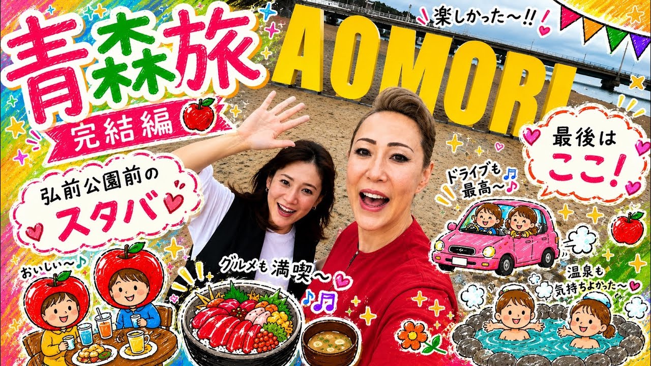 【青森旅完結編🍎】青森2人旅ついに完結🍎最後は弘前公園前のスタバ☕️✨