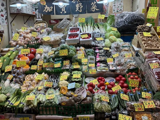市場蔬菜攤與滿滿蔬果