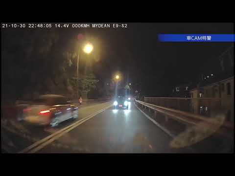 車CAM直擊 - 西貢公路北圍村外，橙色風褸男打狗導致兩狗衝出馬路