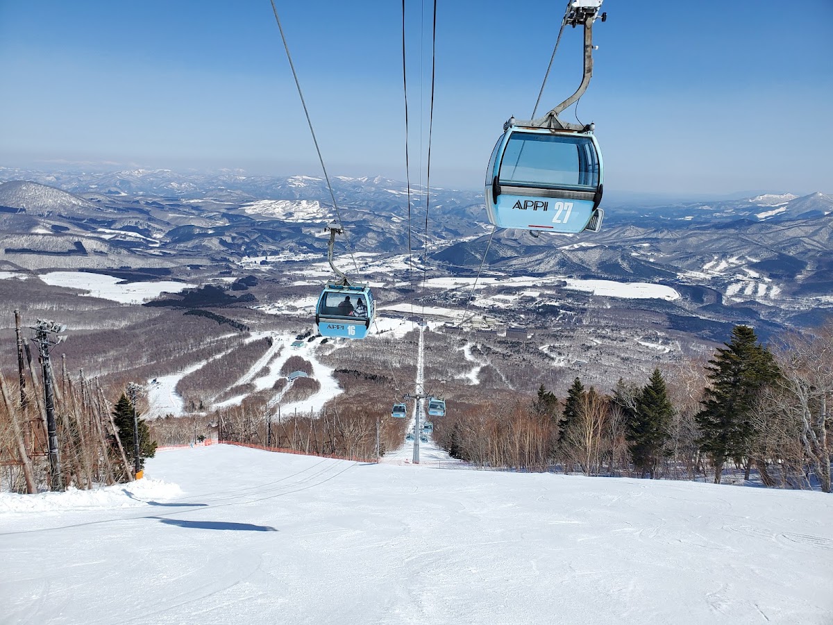 搭乘纜車俯瞰雪白山脈