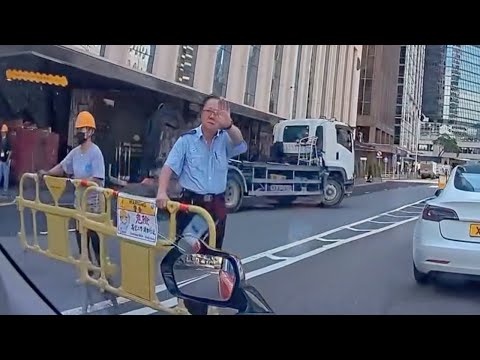 車CAM直擊 - 中環文華東方工程承辦商危險封路