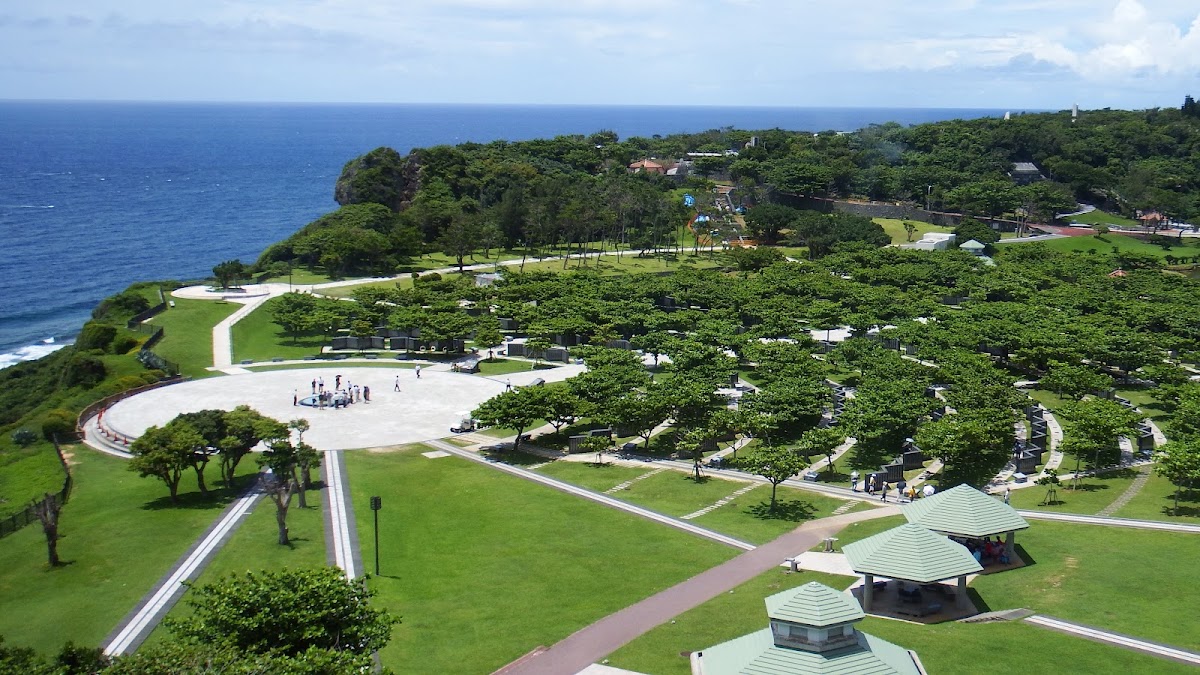 公園與海岸的鳥瞰大景