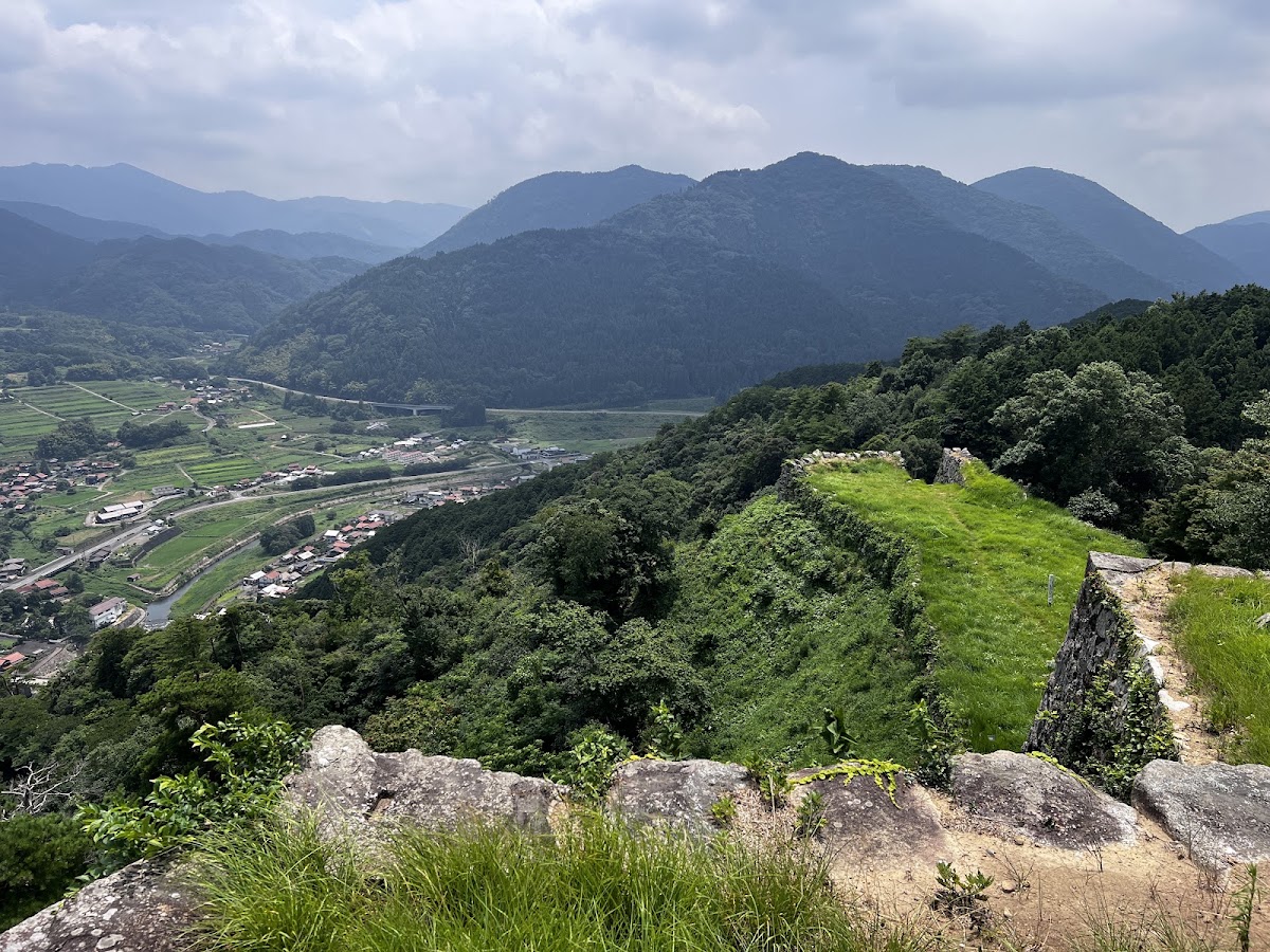 津和野城遺址高空俯瞰山景大景