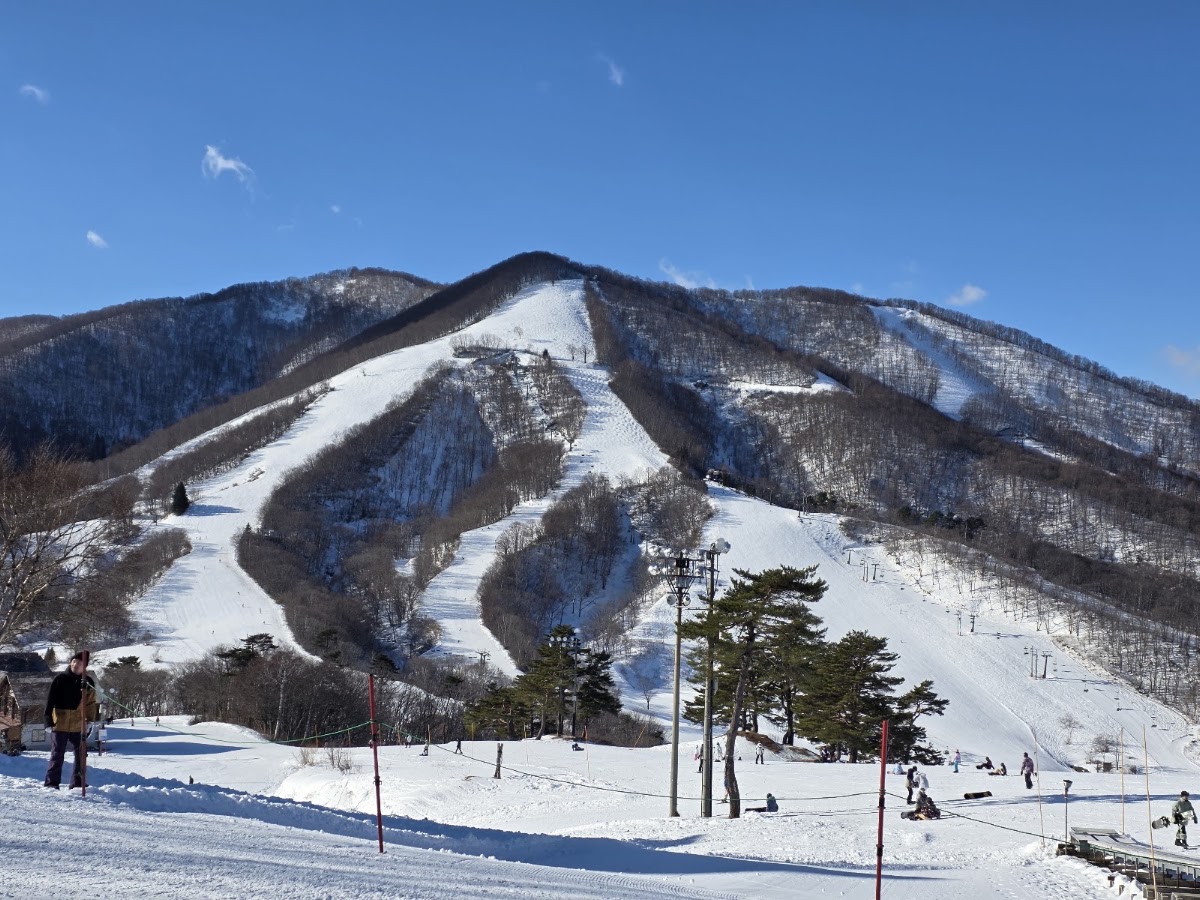 藍天下的斑尾高原雪山全景