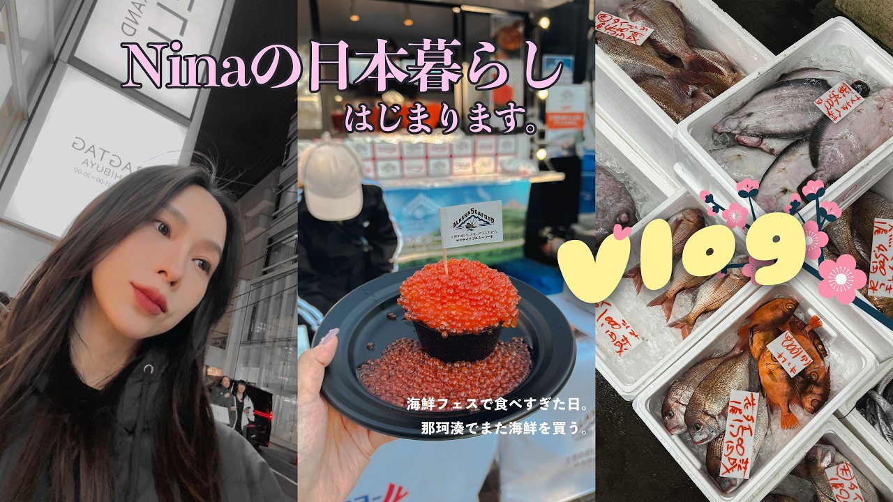 Nina日本生活🇯🇵 EP.3｜滿滿海鮮的一集🦀🐟 東京海鮮美食季吃到飽＋茨城那珂湊魚市場｜NinaWen Vlog