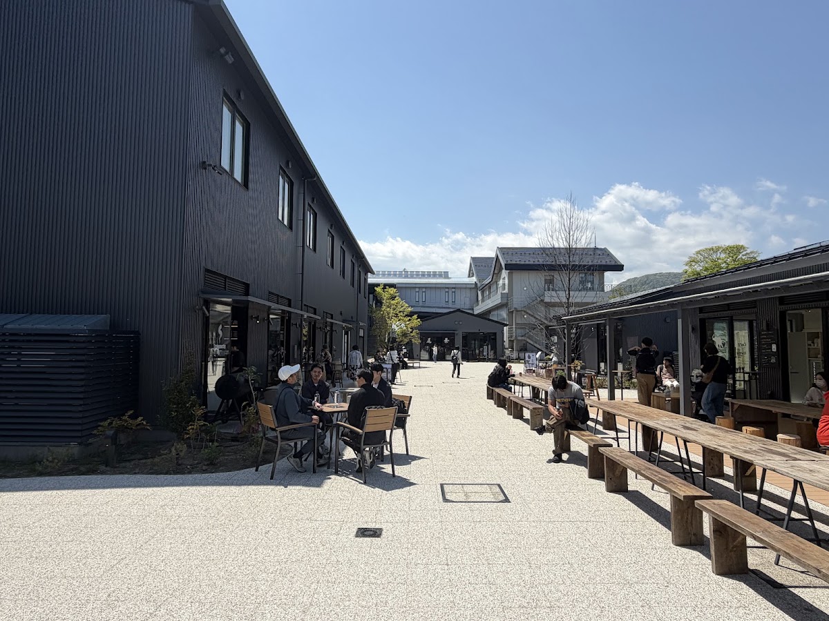 晴朗藍天下的戶外廣場與建築群