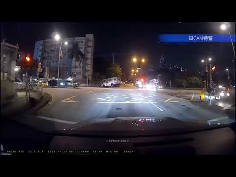 車CAM直擊 - 大埔廣福道專線小巴失控撞壆1死1傷 司機昏迷送院搶救不治