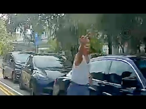 車CAM直擊 - 呢個人行出馬路，響咹提醒佢仲要舉中指