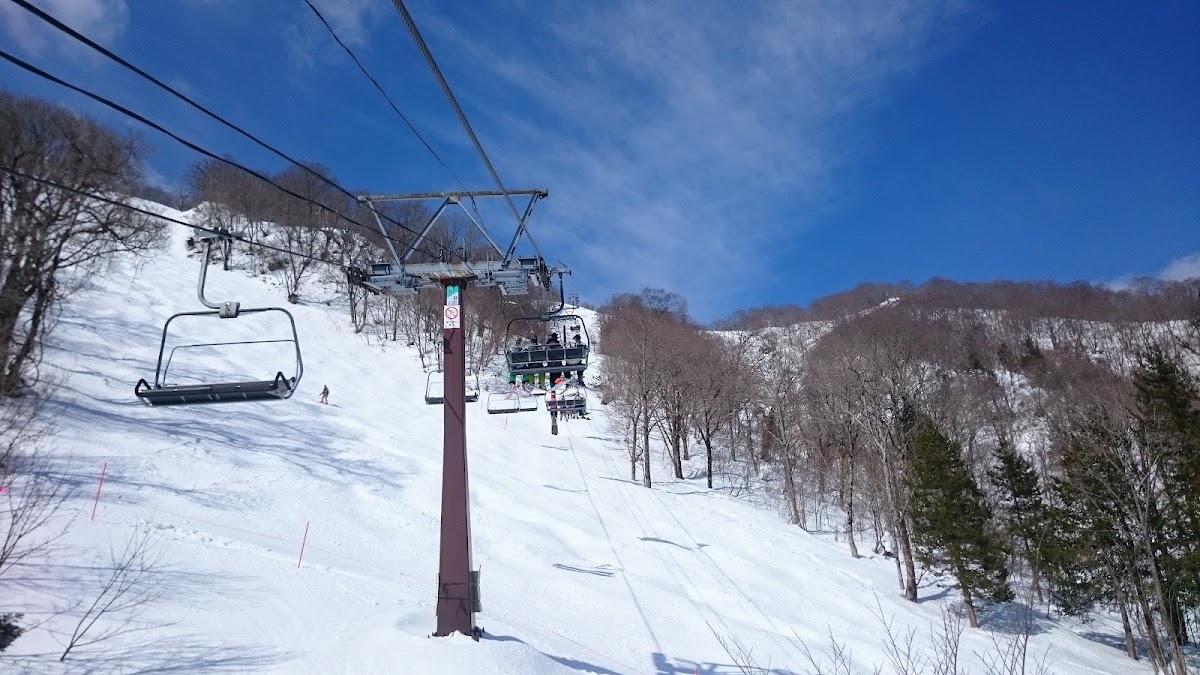 搭乘滑雪纜車俯瞰雪景