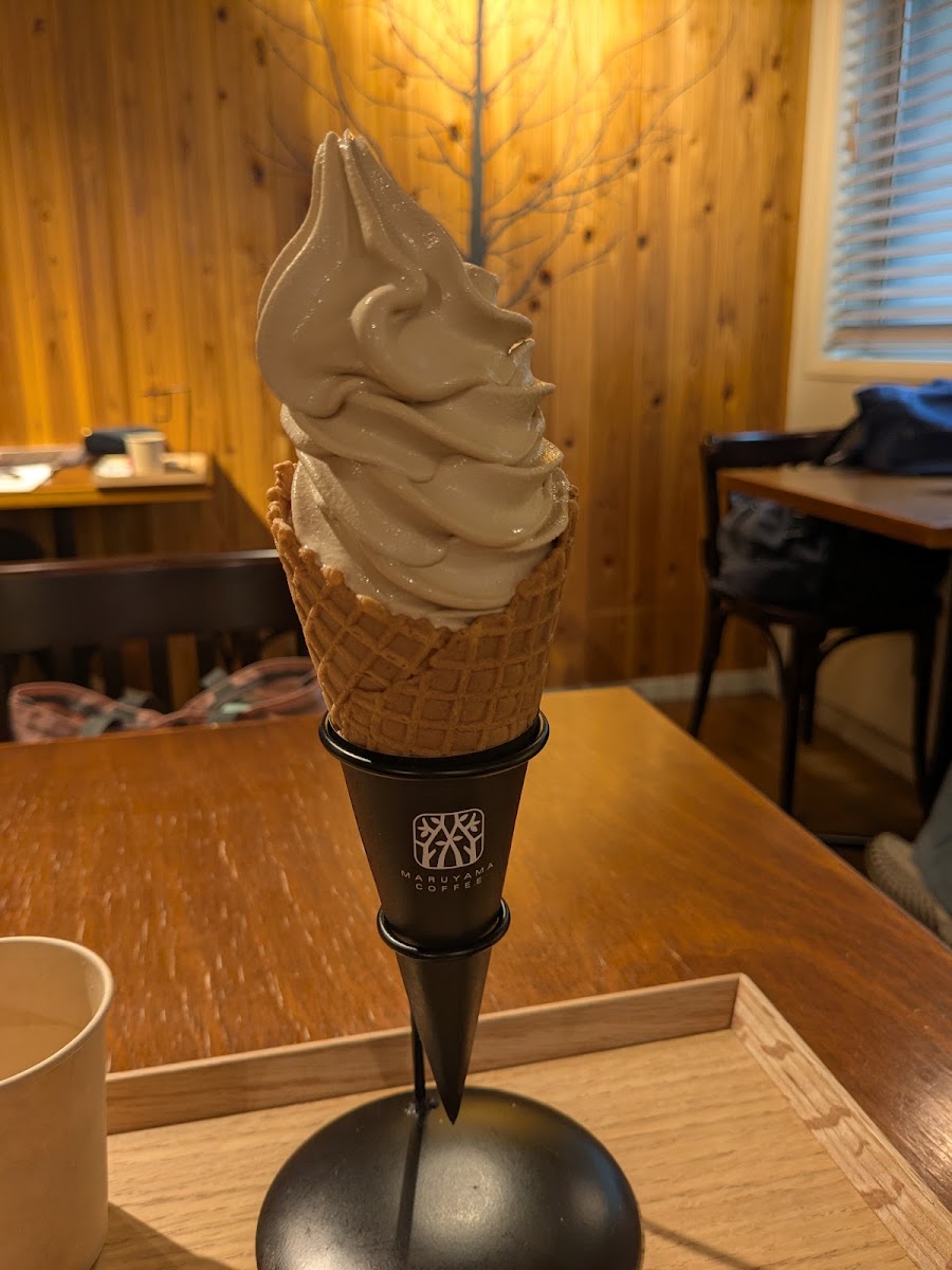 直立式咖啡霜淇淋特寫