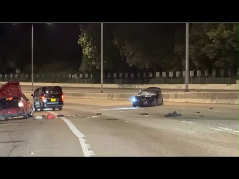 車CAM直擊 - 屯公凌晨三車相撞 事發一刻