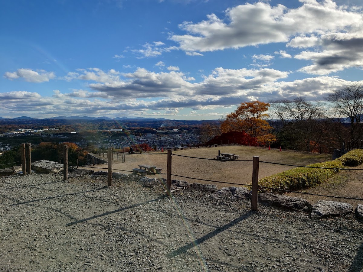 從二本松城眺望遠山與市景