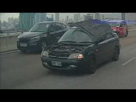 車CAM直擊 - 觀塘繞道東隧方向…有車行行吓成個頭冚反起