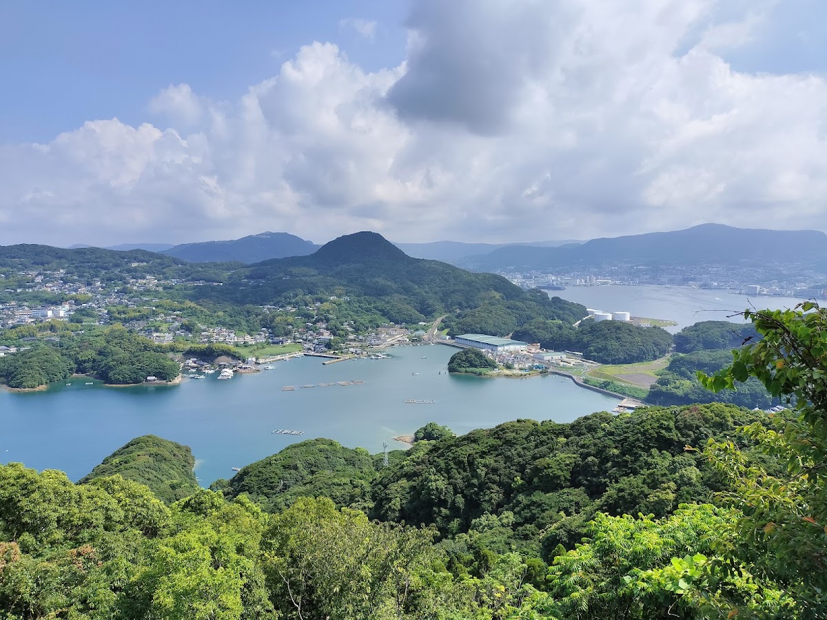 綠意山巒環抱的平靜海灣