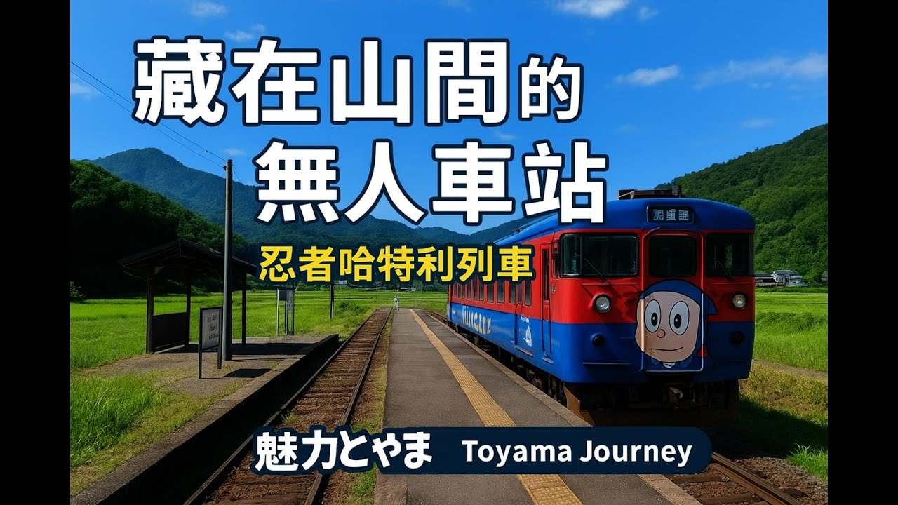 【富山・越中山田站】隱藏在群山間的無人車站|城端線小旅行|忍者哈特利列車好可愛!