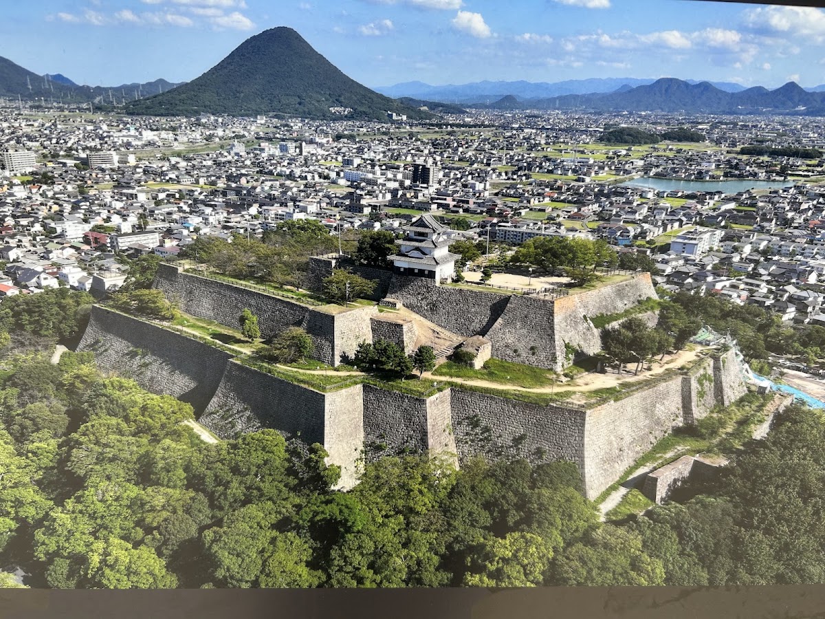丸龜城鳥瞰全景與遠方山景