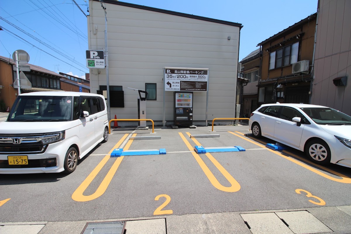 白天戶外停車場與車輛全景