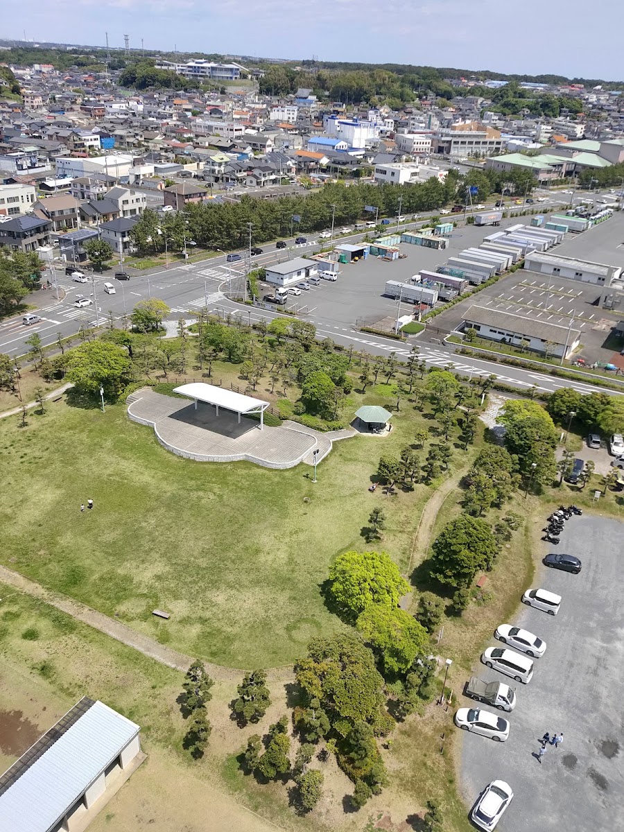 從塔上俯瞰公園與街道
