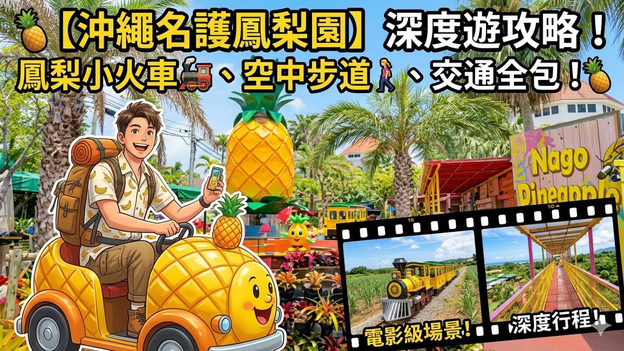沖繩最可愛景點!名護鳳梨園:走進宮崎駿般的空中步道,開鳳梨車遊秘境!(含自駕與巴士交通教學) 【2026沖繩自由行】名護鳳梨園深度指南:交通/必拍景點/隱藏玩法全攻略!坐火車看電影級美景 🍍