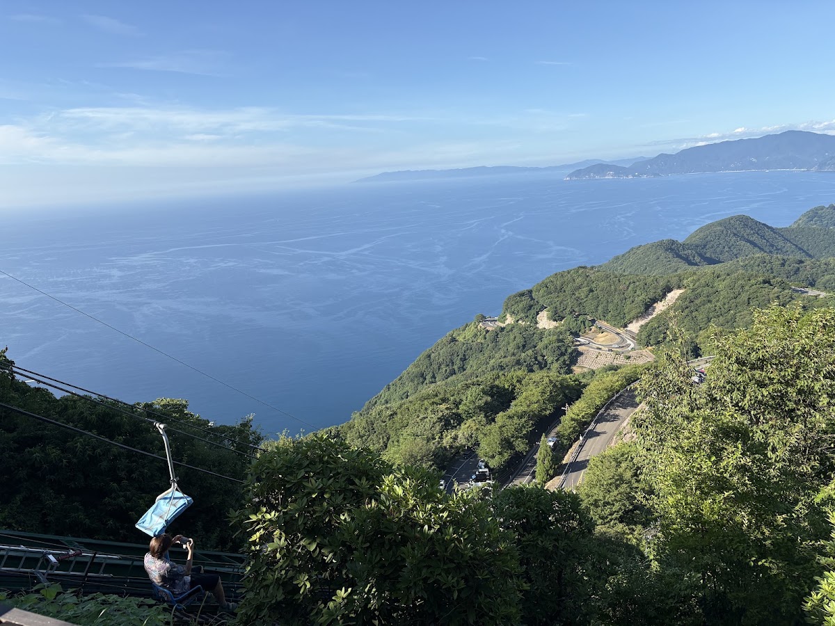 纜車下方與湛藍海景鳥瞰