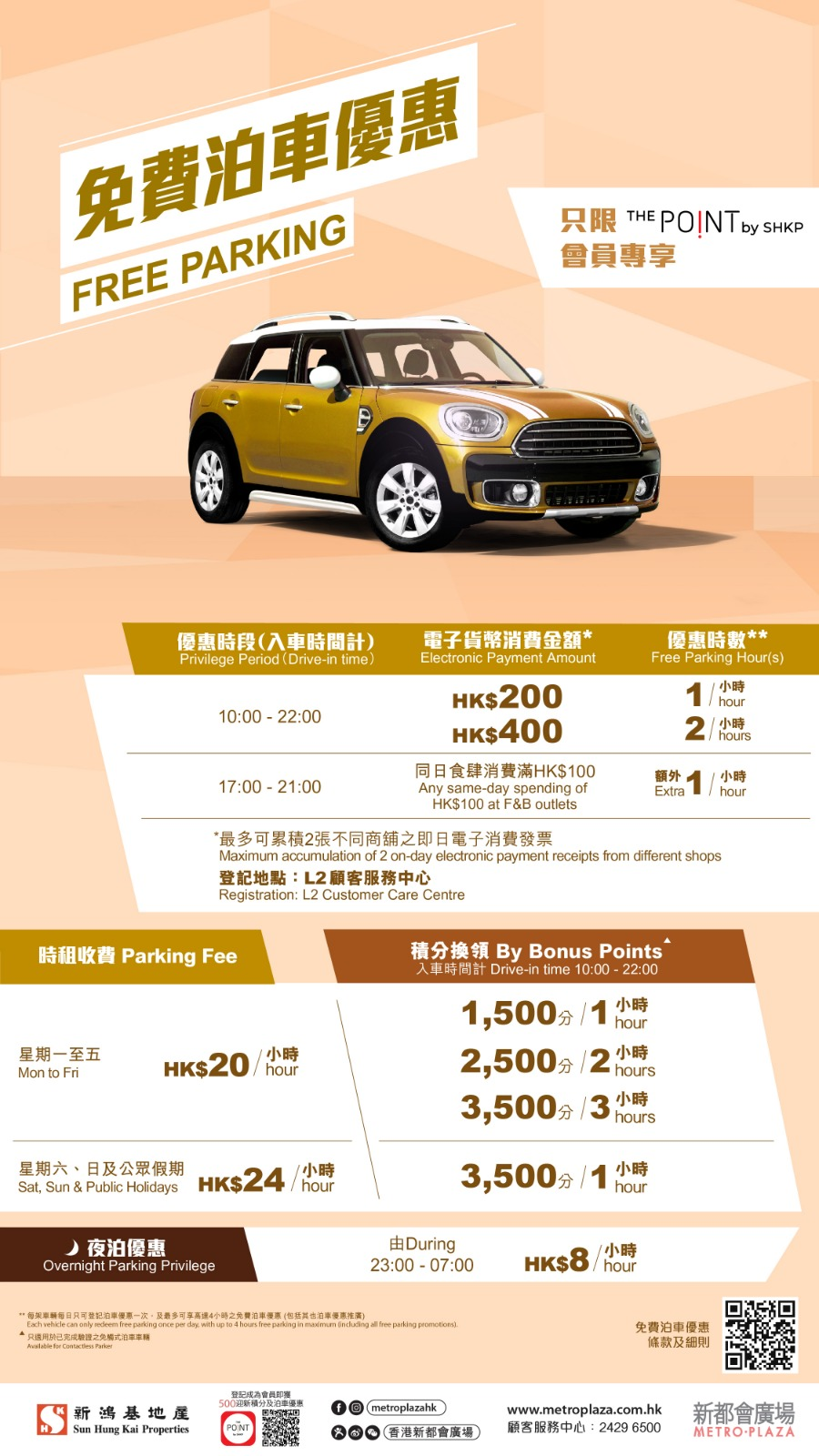 新都會廣場免費泊車優惠