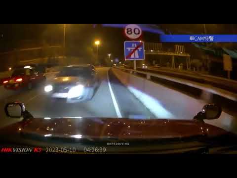 車CAM直擊 - 公路迎頭遇逆線私家車 差啲避唔到