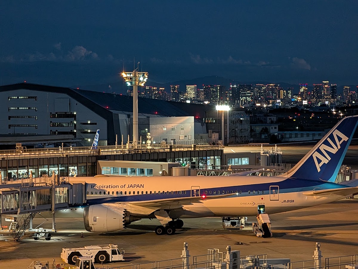 夜間停機坪與ANA客機大景